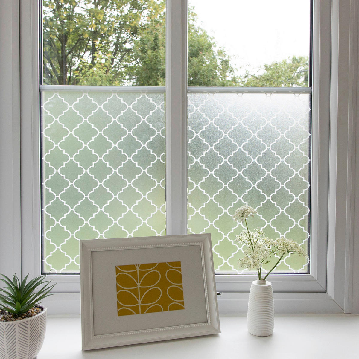 d-c-fix Fensterfolie Onadi weiß transparent B/L: ca. 67,5x200 cm