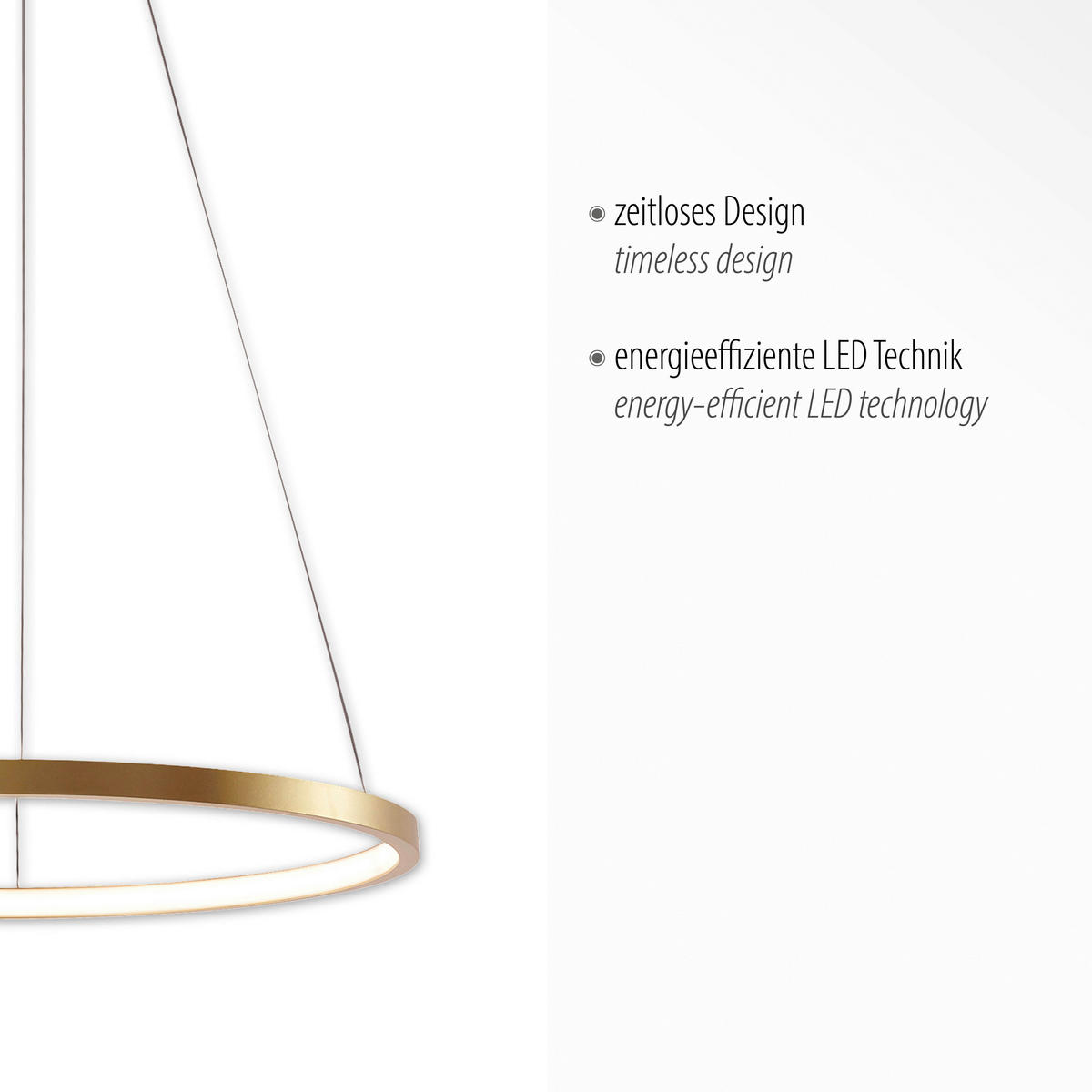 Just Light LED-Pendelleuchte CIRCLE 11522-12 gold weiß Metall Kunststoff H/D: ca. 120x39 cm 1.0 Brennstellen CIRCLE - gold/weiß (39,00/120,00cm) - Just Light