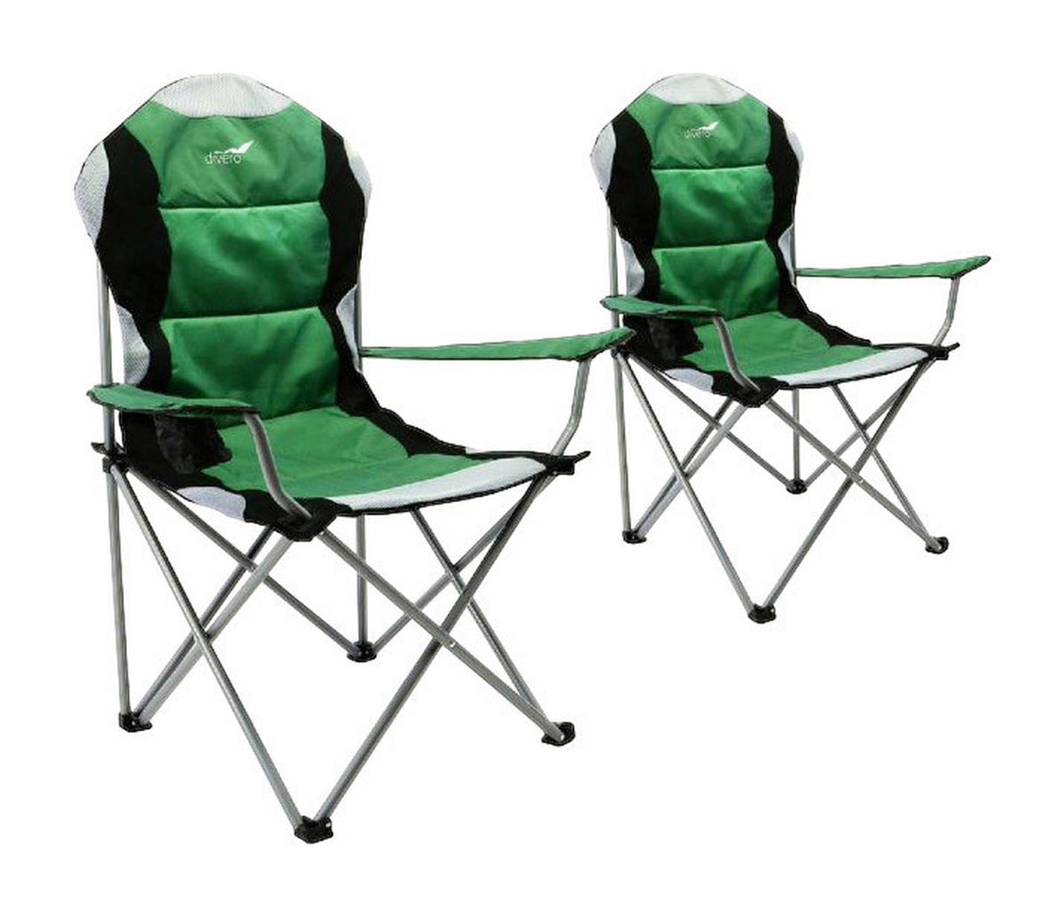VCM Campingstuhl 2er Set grün Polyester B/H/T: ca. 47x90x47 cm 2er Set - weiß/schwarz (47,00/90,00/47,00cm) - VCM