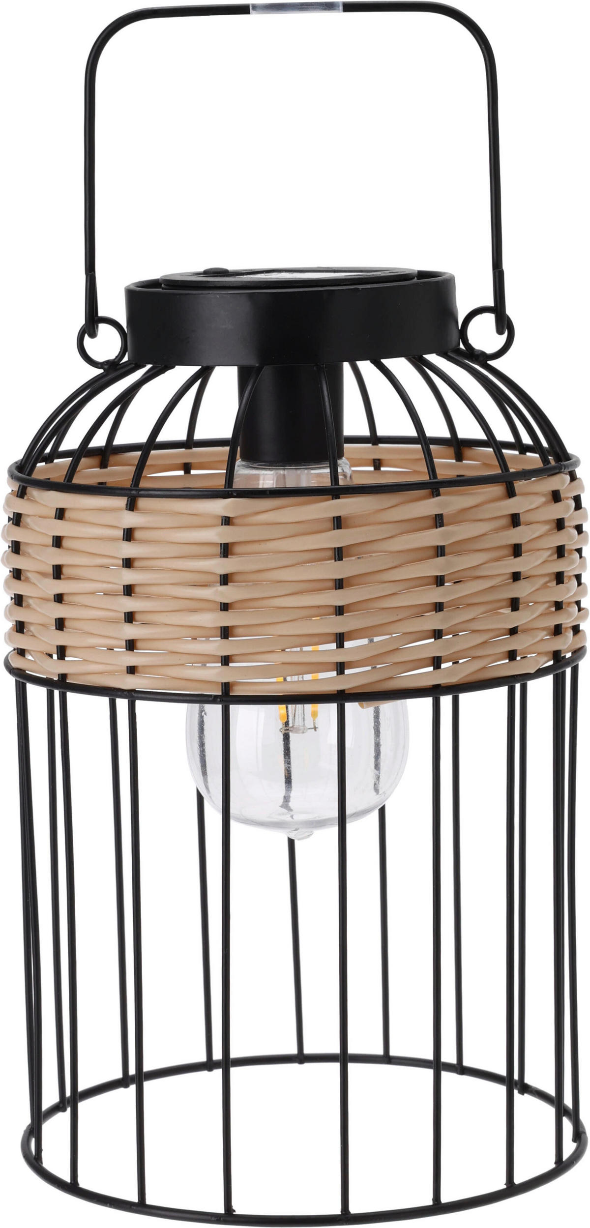 Solarlaterne schwarz Metall B/H/L: ca. 16x16x25 cm Solarlaterne - schwarz (25,00/16,00/16,00cm)