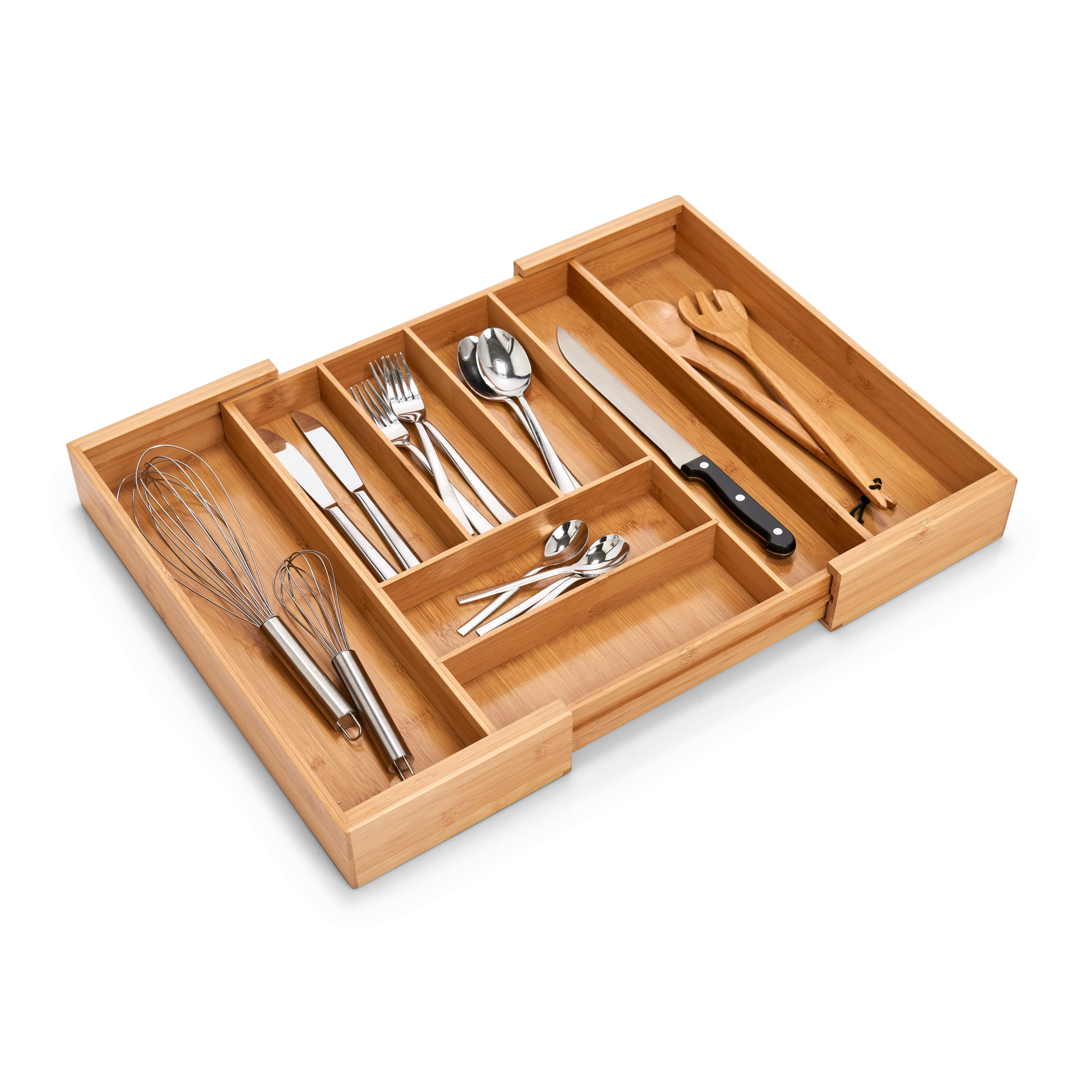 Zeller Besteckkasten ausziehbar natur Bambus B/H/L: ca. 35x6,5x43 cm Besteckkasten_ausziehbar - natur (43,00/35,00/6,50cm) - Zeller