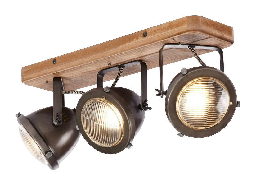 Brilliant Spotbalken Carmen 72030/84 braun Metall Holz B/H/T: ca. 43x18,5x11,5 cm GU10 3 Brennstellen Carmen - braun (43,00/18,50/11,50cm) - Brilliant
