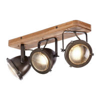 Brilliant Spotbalken Carmen 72030/84 braun Metall Holz B/H/T: ca. 43x18,5x11,5 cm GU10 3 Brennstellen Carmen - braun (43,00/18,50/11,50cm) - Brilliant