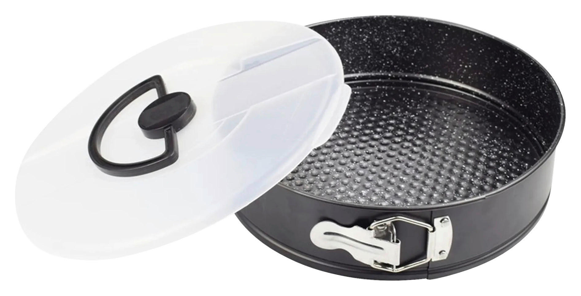 MICHELINO Springform schwarz Metall H/D: ca. 7x26 cm Springform_mit_Transportdeckel - schwarz (26,00/7,00cm) - MICHELINO