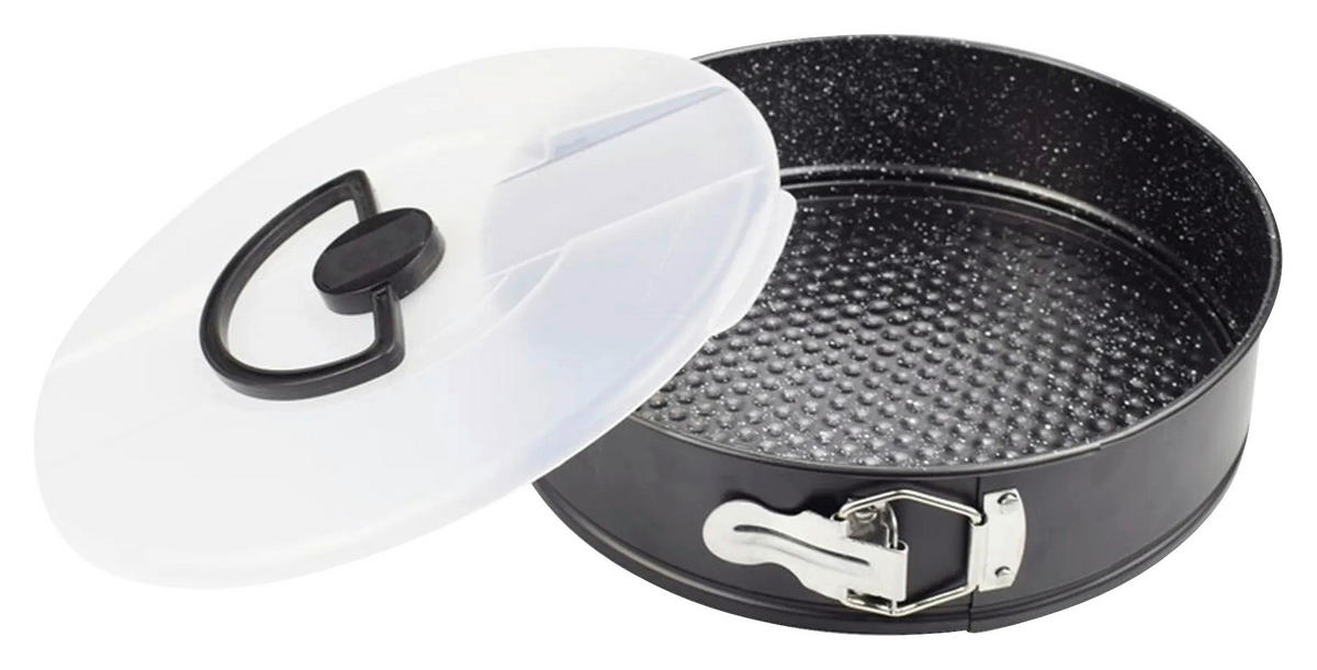 MICHELINO Springform schwarz Metall H/D: ca. 7x26 cm Springform_mit_Transportdeckel - schwarz (26,00/7,00cm) - MICHELINO
