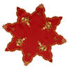 Deckchen Sterndeckchen Kerze 40cm rot - gold/rot (40,00cm)