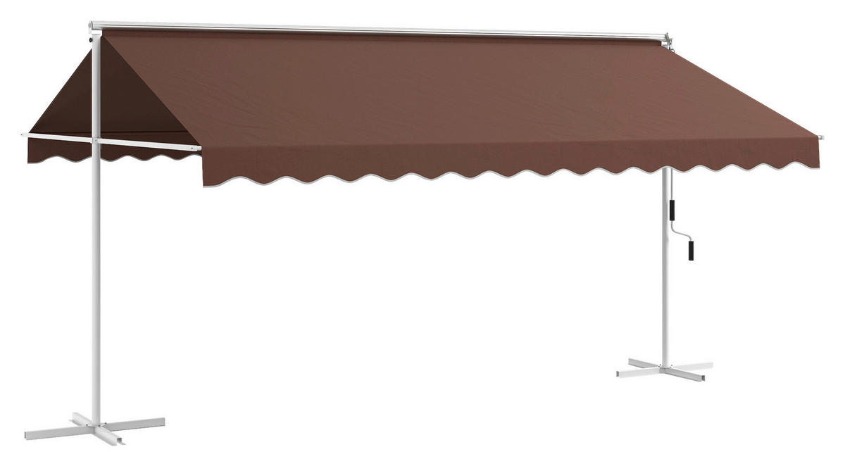 Outsunny Standmarkise kaffee B/H/L: ca. 340x255x450 cm Standmarkise - kaffee (450,00/340,00/255,00cm) - Outsunny