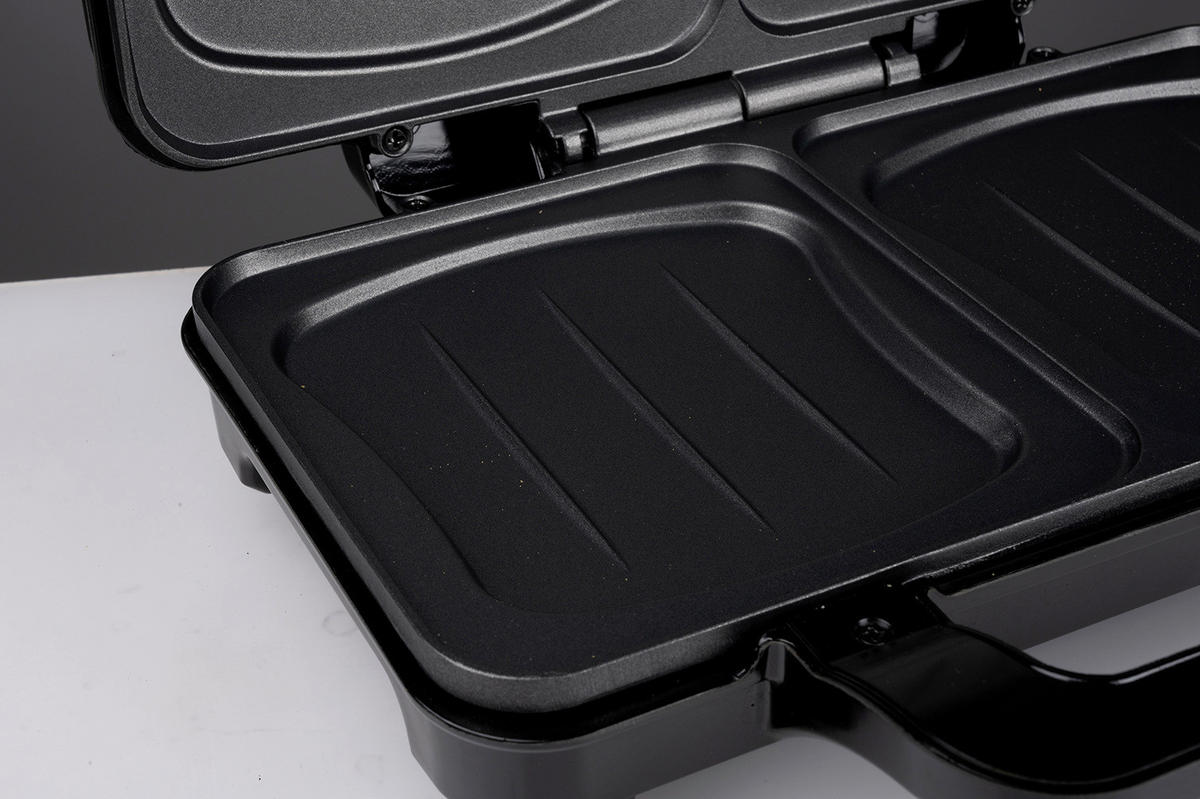 Sandwichtoaster silber schwarz B/H/L: ca. 12x26,5x31,5 cm Sandwichtoaster_XL - schwarz/silber (31,50/12,00/26,50cm)