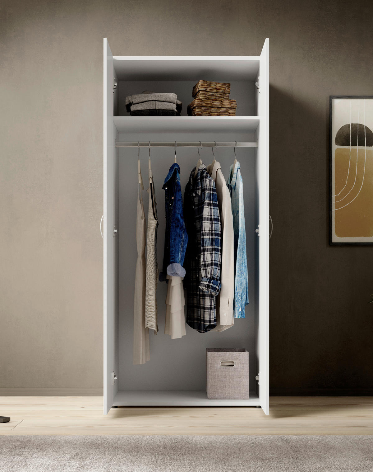 Kleiderschrank Joe weiß B/H/T: ca. 81x176x50,8 cm Joe - weiß (81,00/176,00/50,80cm)