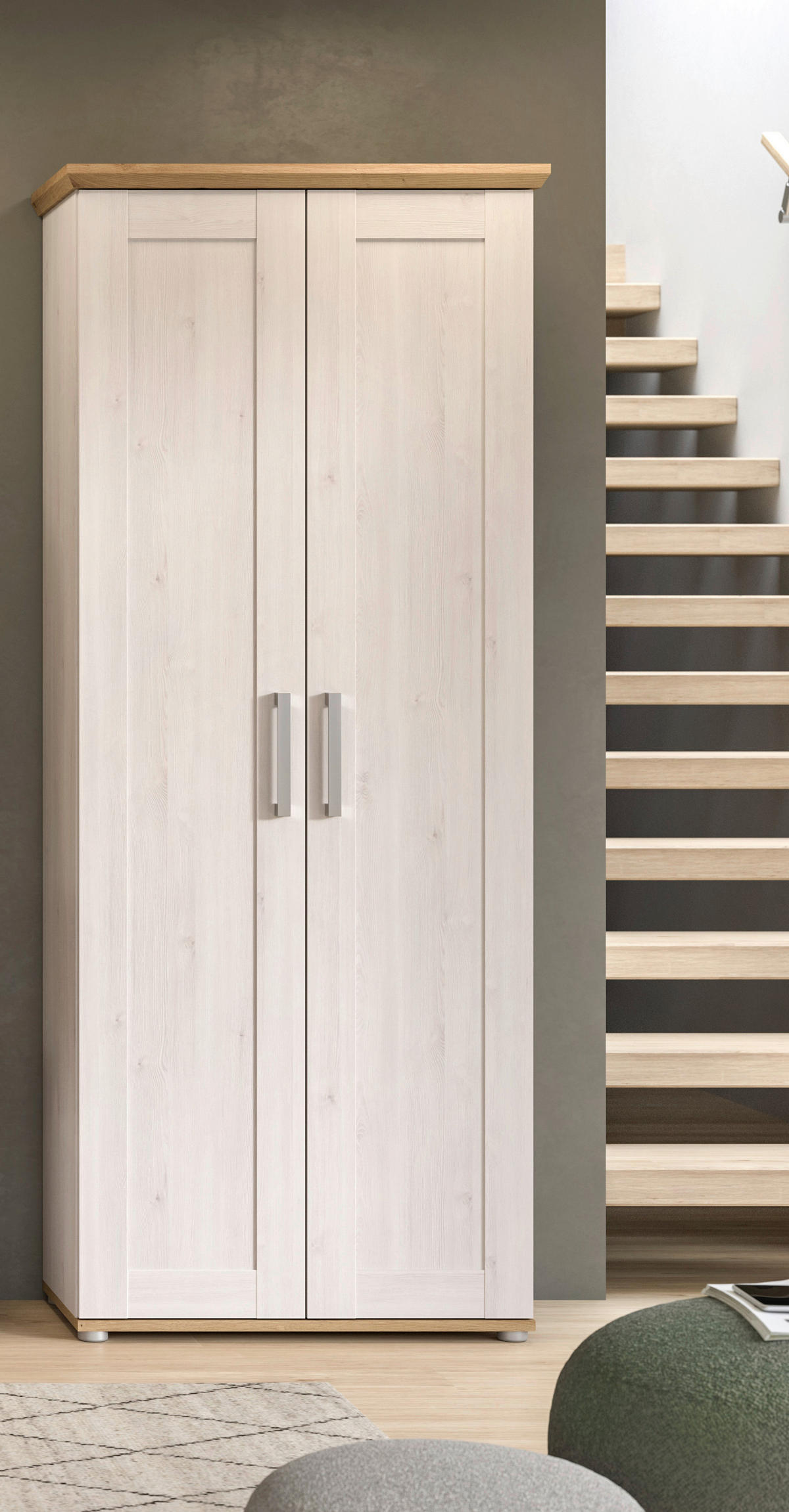 Garderobenschrank Verona Sibiu Lärche Nachbildung Eiche Artisan Nachbildung B/H/T: ca. 78x194x37 cm Verona - Eiche (78,00/194,00/37,00cm) - xonox.home
