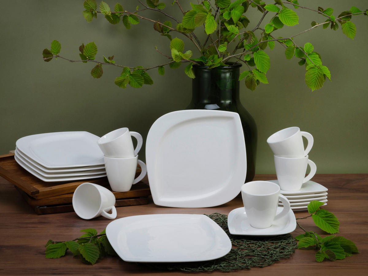 CreaTable Kaffeeservice Melbourne creme Porzellan 18 tlg. Melbourne - creme - CreaTable