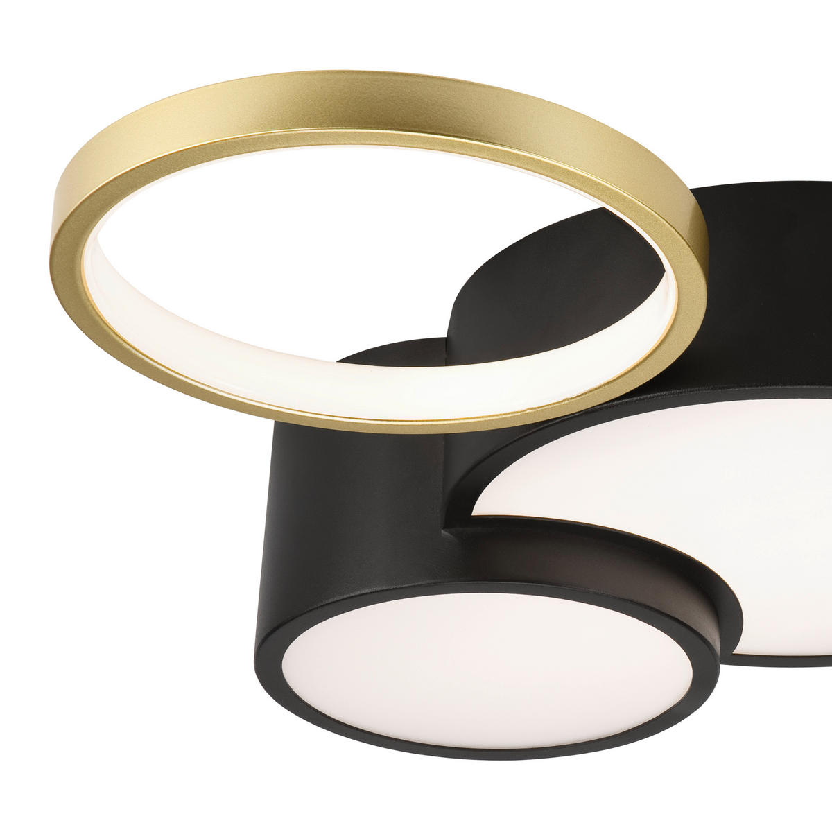 Lamkur LED-Deckenleuchte ALIZEE 50980 schwarz gold PVC Stahl H/L: ca. 9,5x60 cm 3 Brennstellen Alizee - gold/schwarz (60,00cm) - Lamkur
