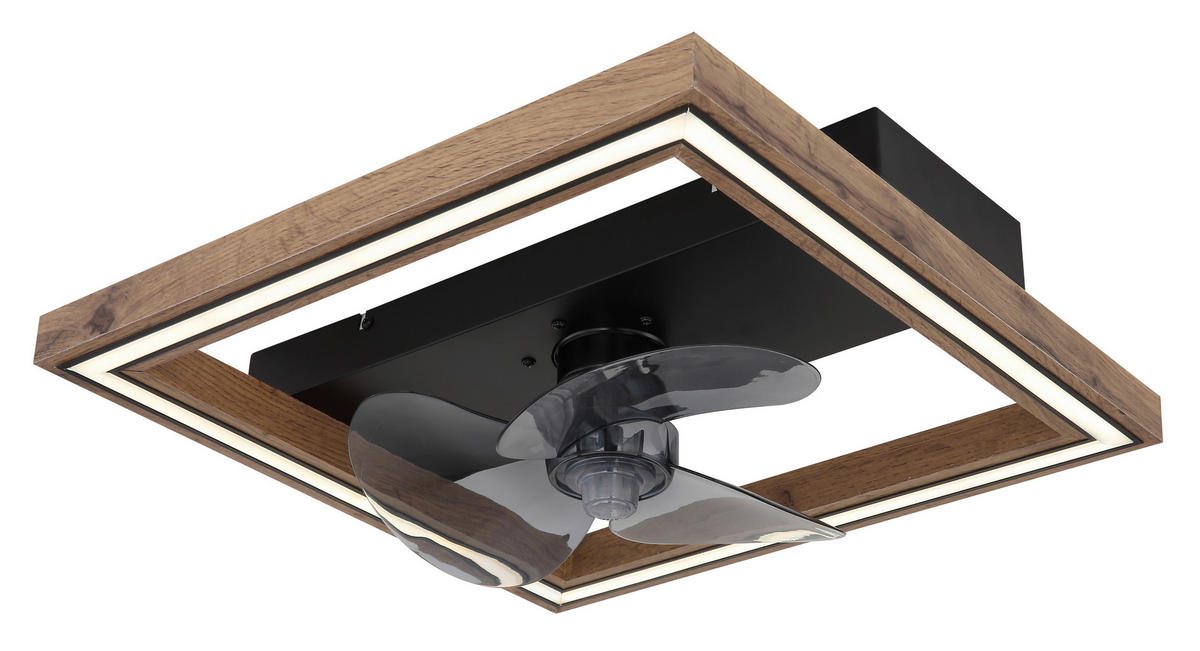 GLOBO Deckenventilator Opal dunkelbraun schwarz B/H/T: ca. 44x13,5x44 cm max. 24 W CELINATA - dunkelbraun/schwarz (44,00/13,50/44,00cm) - GLOBO