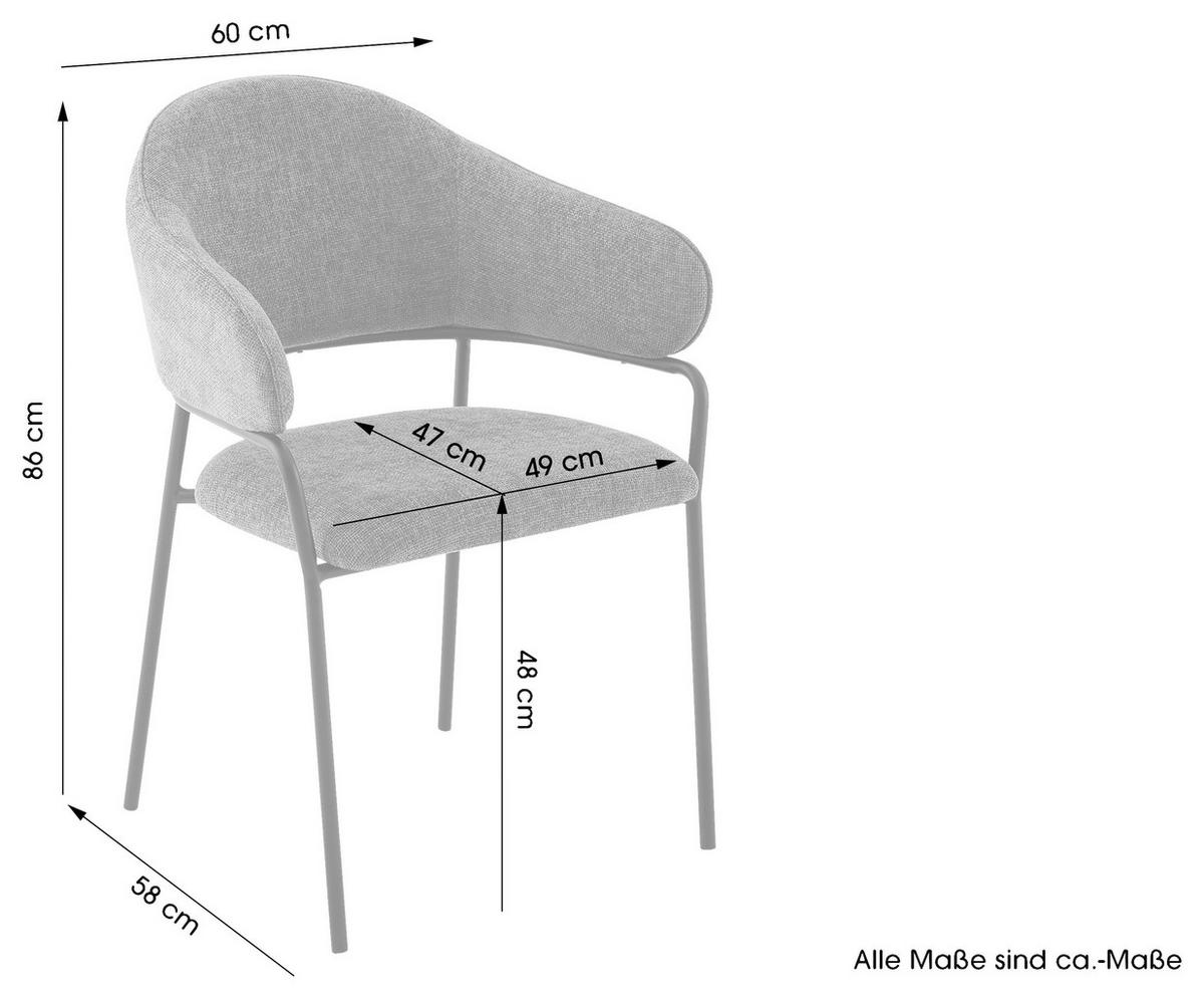 Stuhl CURVE schwarz grün Metall Stoff B/H/T: ca. 60x86x58 cm CURVE - schwarz/grün (60,00/86,00/58,00cm) - byLIVING
