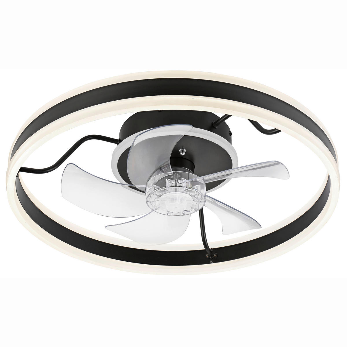 Lamkur LED-Deckenventilator FALCO 49915 schwarz H/L: ca. 17x50 cm max. 40 W Falco - schwarz (50,00cm) - Lamkur
