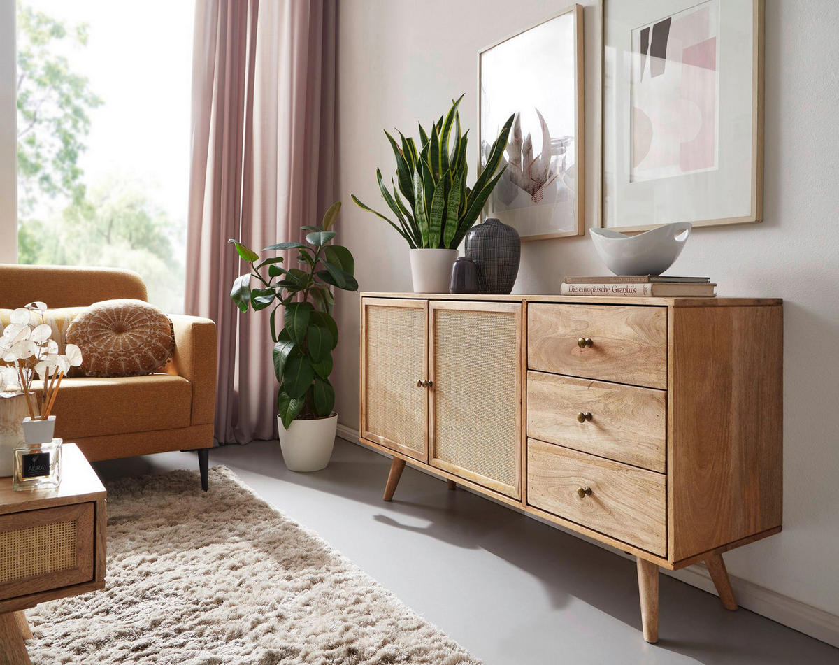 Sideboard natur B/H/T: ca. 140x75x40 cm Sideboard - natur (140,00/75,00/40,00cm) - Wohnling