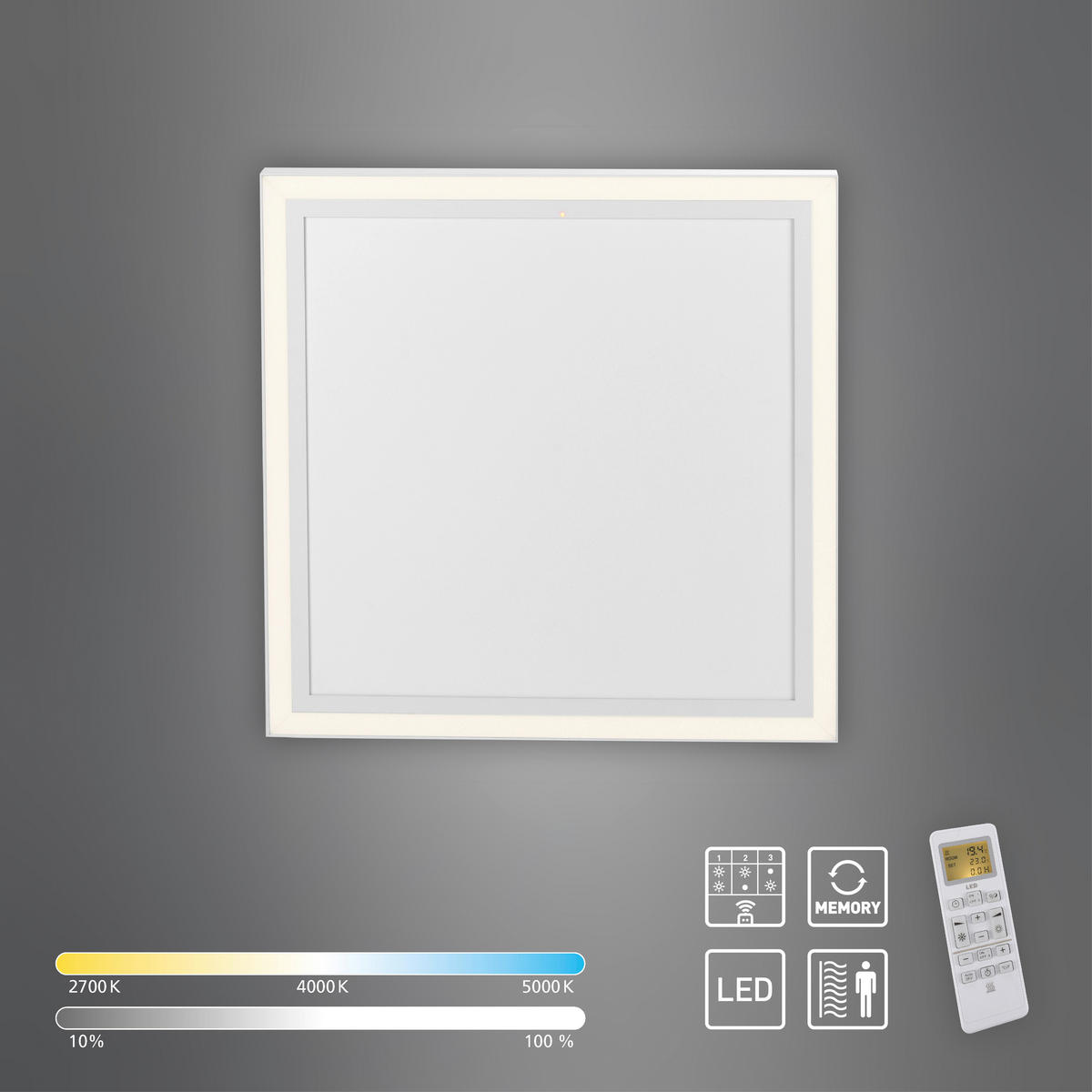 Just Light LED-Deckenleuchte mit Heizfunktion BEROA 18067-16 weiß Kunststoff Metall B/H/T: ca. 60x6,8x60 cm 1 Brennstellen BEROA - weiß (60,00/6,80/60,00cm) - Just Light