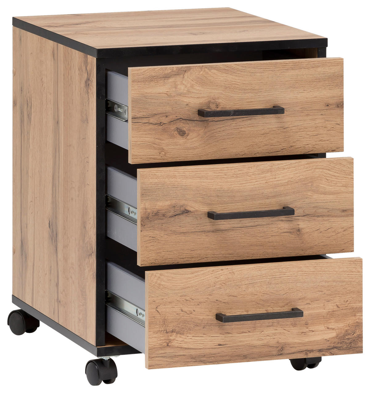 Rollcontainer Serie 2000 Eiche Landhaus Nachbildung B/H/T: ca. 40,1x57x50 cm Serie 2000 - Eiche (40,10/57,00/50,00cm) - Möbelpartner