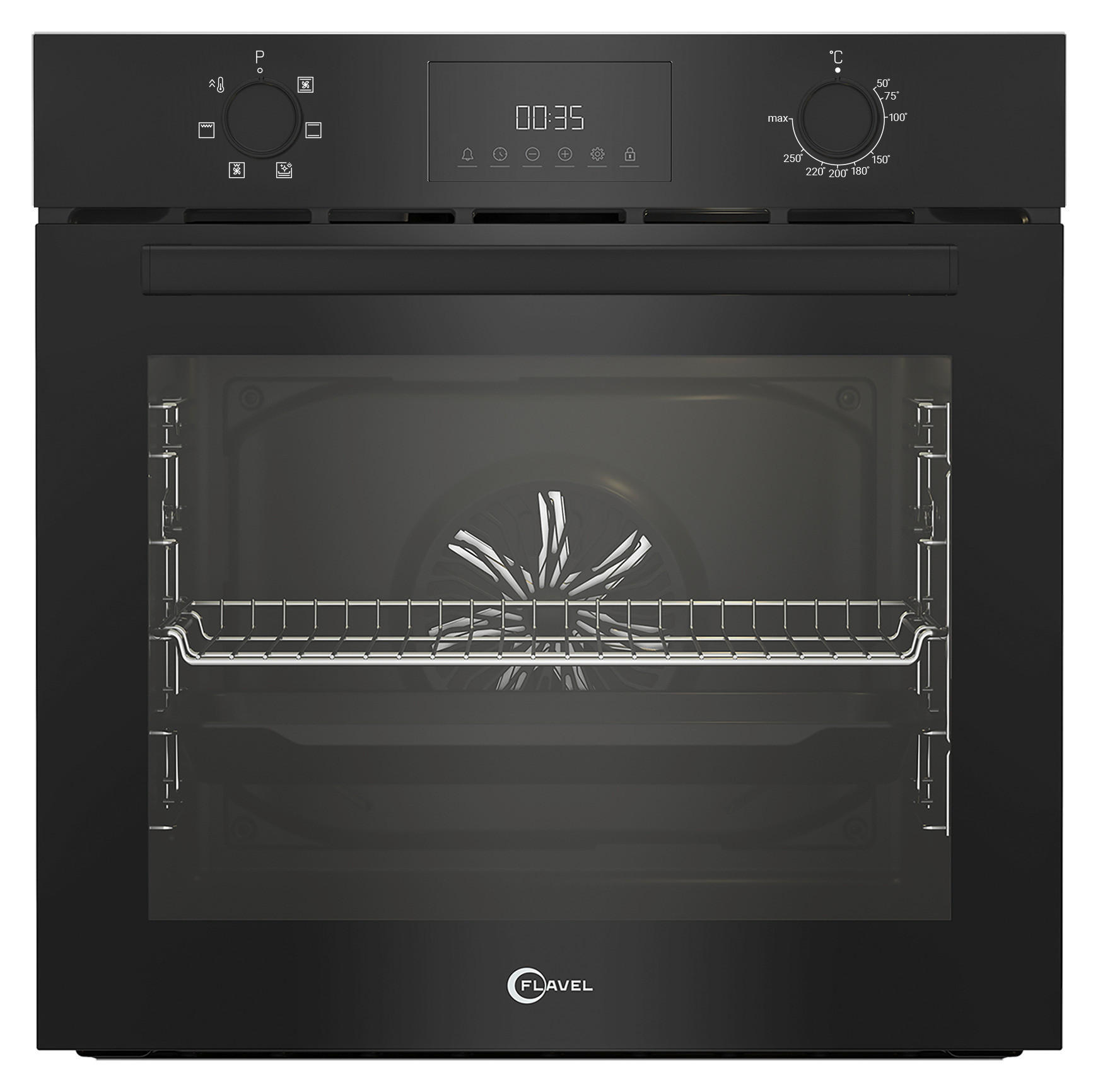FLAVEL Einbaubackofen FLIE22300BRX schwarz B/H/T: ca. 59,4x59,5x56,7 cm FLIE22300BRX - schwarz (59,40/59,50/56,70cm) - FLAVEL