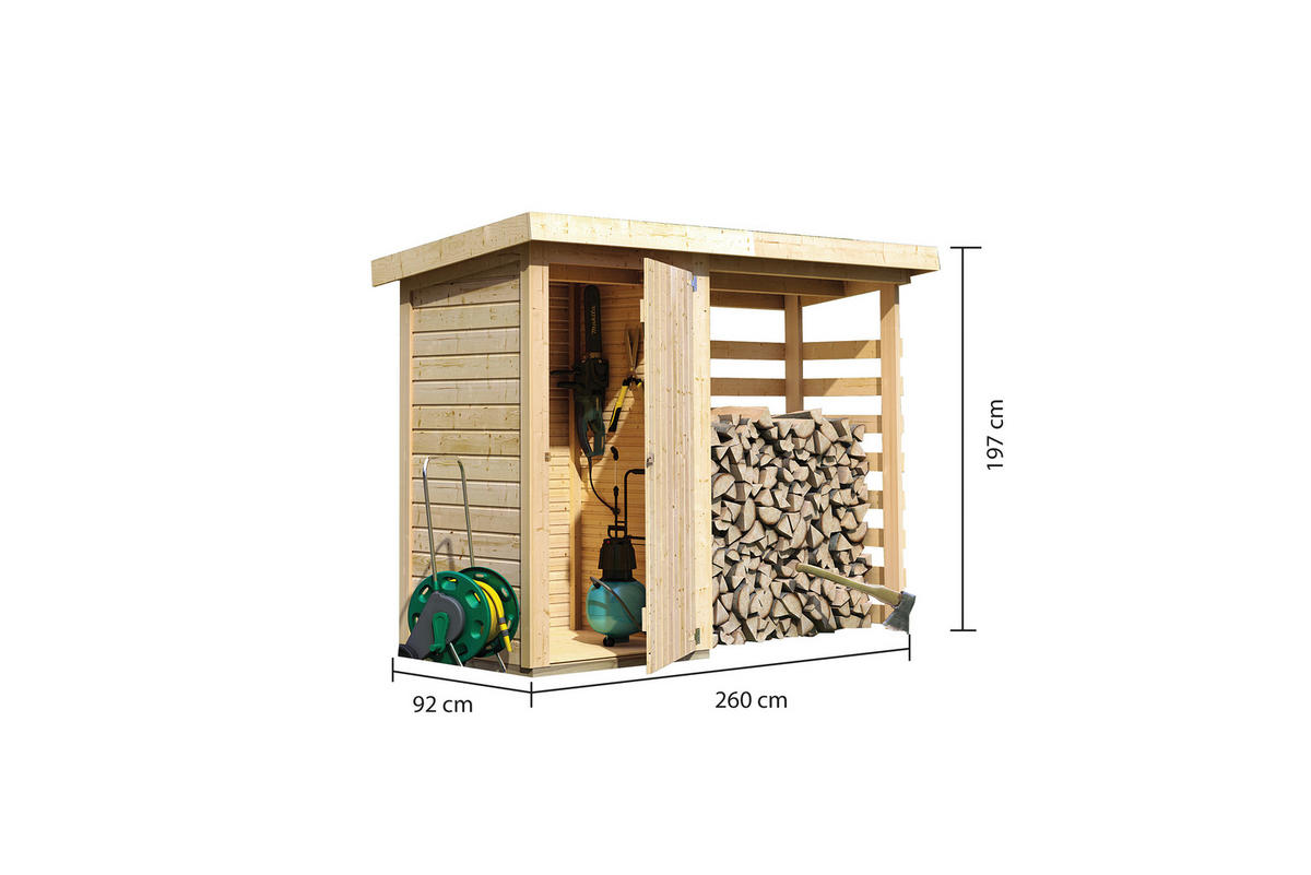 Karibu Gartenhaus Garry B/H/T: ca. 260x197x92 cm Garry - natur (260,00/197,00/92,00cm) - Karibu