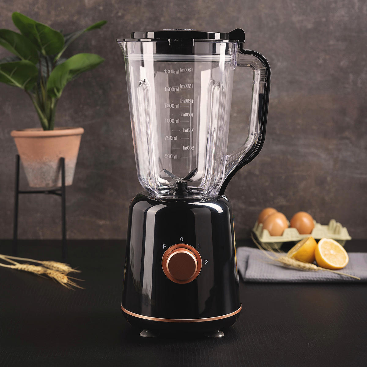 BERGNER Stabmixer schwarz Stahl Kunststoff B/H/L: ca. 18x40,5x20,5 cm COPPER - schwarz (20,50/18,00/40,50cm) - BERGNER