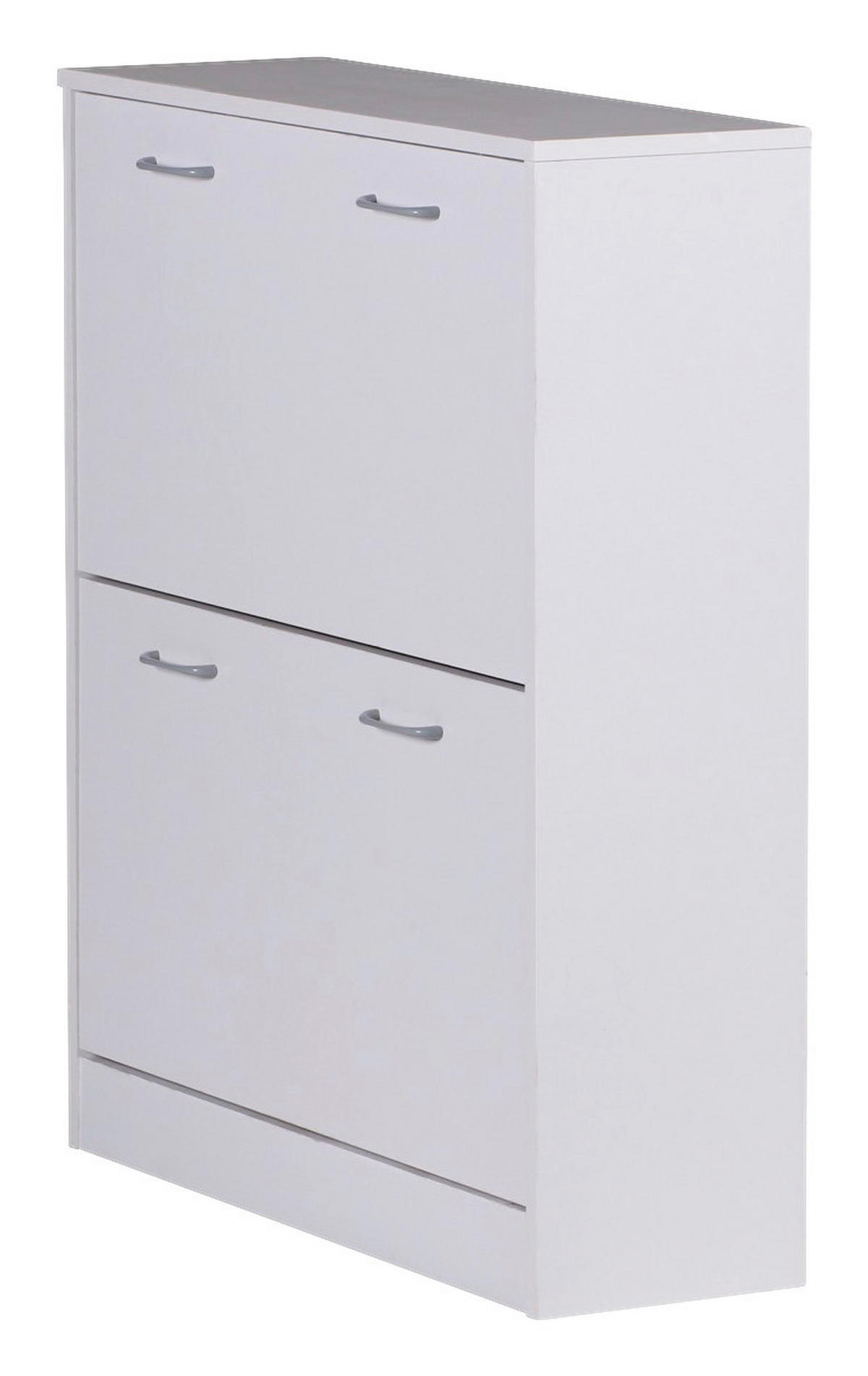 Schuhschrank weiß grau B/H/T: ca. 75x87x24 cm Schuhschrank - weiß/grau (75,00/87,00/24,00cm) - Wohnling