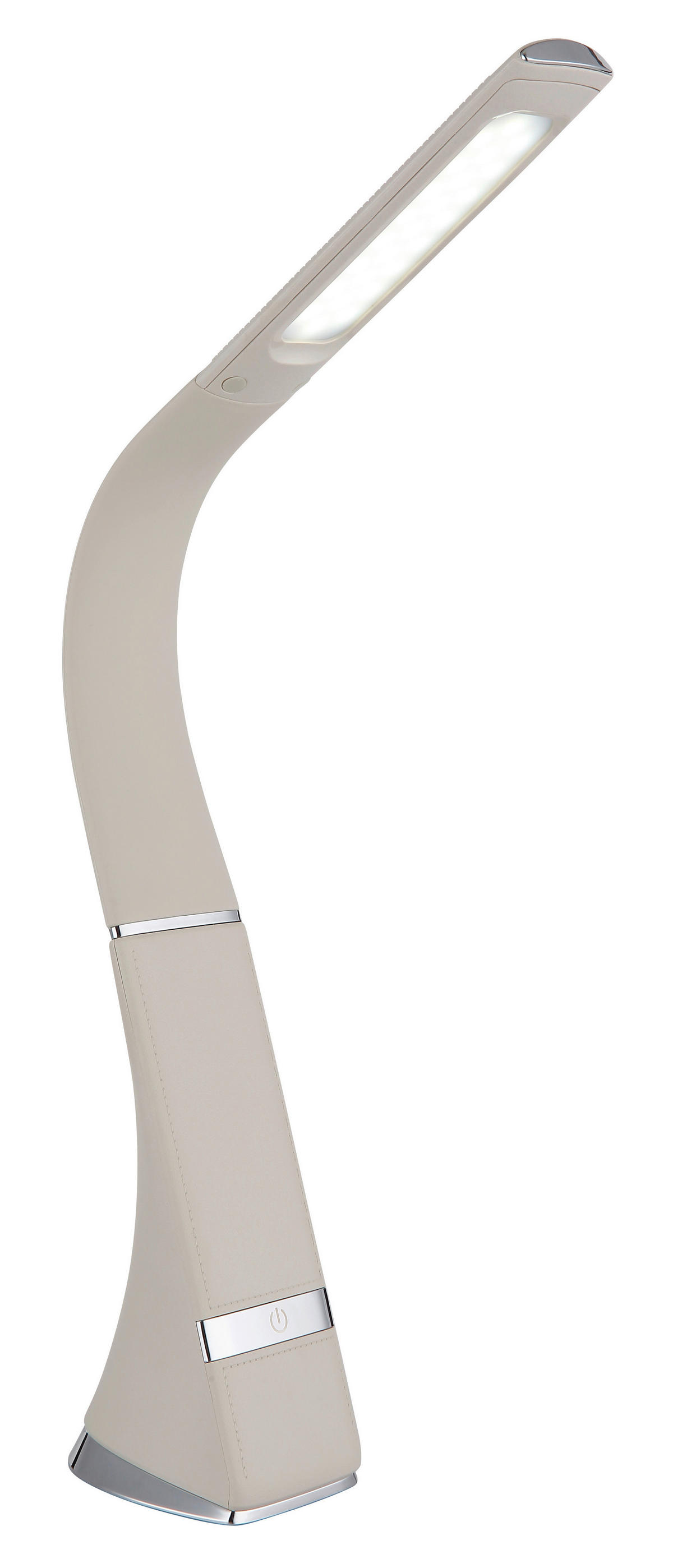 GLOBO Tischleuchte Chrom Satiniert sand PVC Kunststoff B/H/L: ca. 6,5x50x25 cm 1 Brennstellen SOPHIE - sand/Satiniert (25,00/6,50/50,00cm) - GLOBO