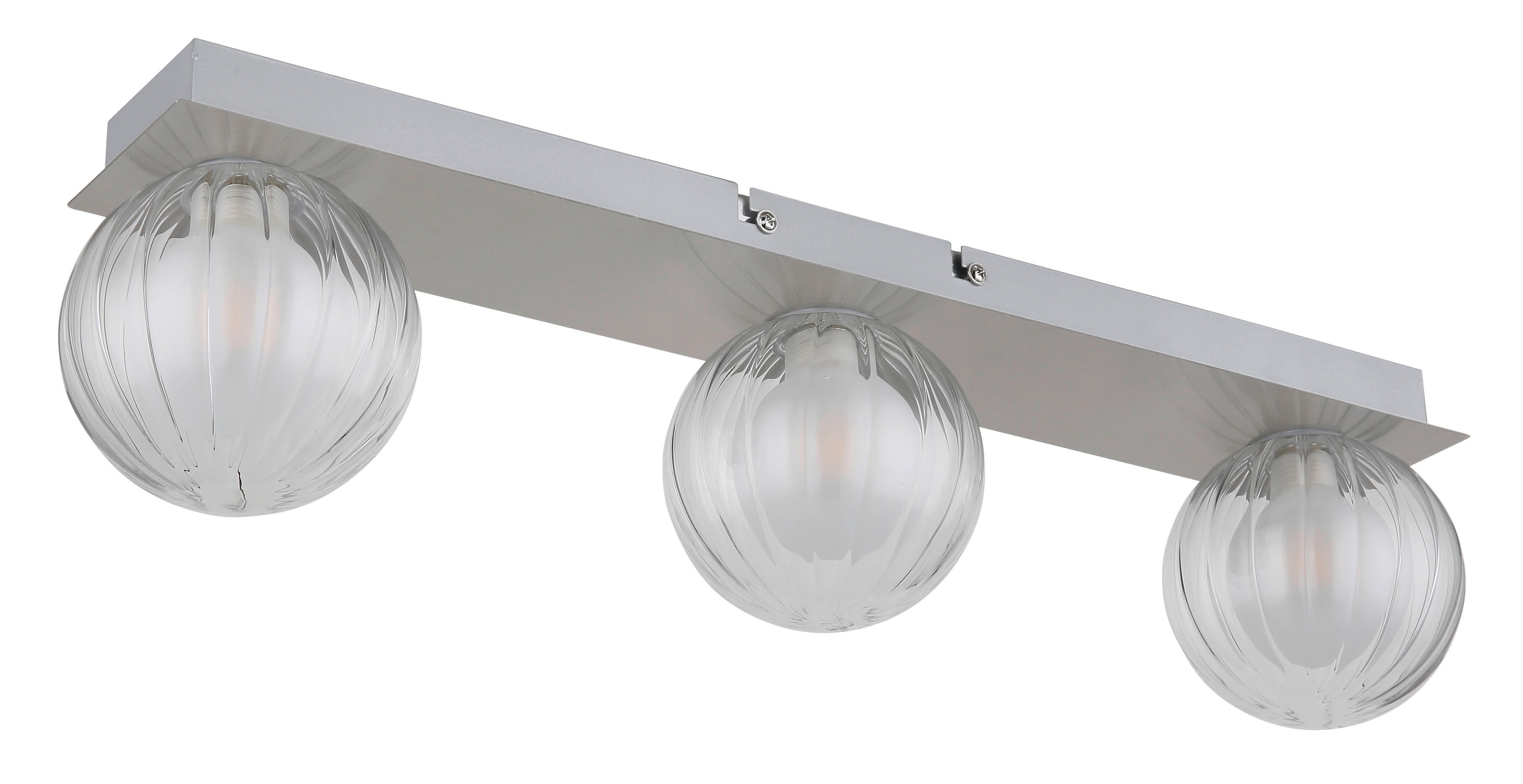 GLOBO Deckenleuchte Ander 41928-3N silber Alu Glas B/L: ca. 10x50 cm G9 3 Brennstellen Ander - silber (10,00/50,00cm) - GLOBO