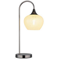 GLOBO Tischleuchte MAXY 15548TK klar Chrom schwarz Metall Acryl B/H/L: ca. 16x54x27,5 cm E27 1 Brennstellen MAXY - klar/schwarz (27,50/16,00/54,00cm) - GLOBO