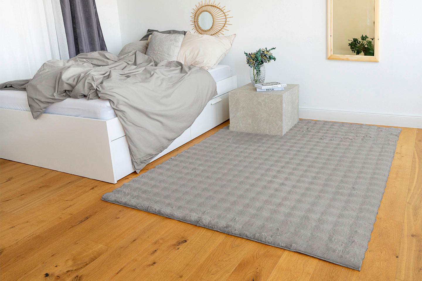 Thumbnail - Padiro Hochflorteppich Hailey 125 grau B/H/L: ca. 200x3x290 cm