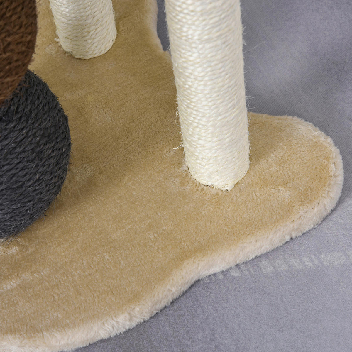 PawHut Kratzbaum beige Polyester B/H/L: ca. 38x64x38 cm Kratzbaum - beige (38,00/38,00/64,00cm) - PawHut