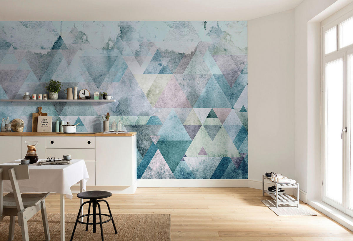 Komar Fototapete Triangles Blue B/L: ca. 400x250 cm Triangles Blue - (400,00/250,00cm) - Komar