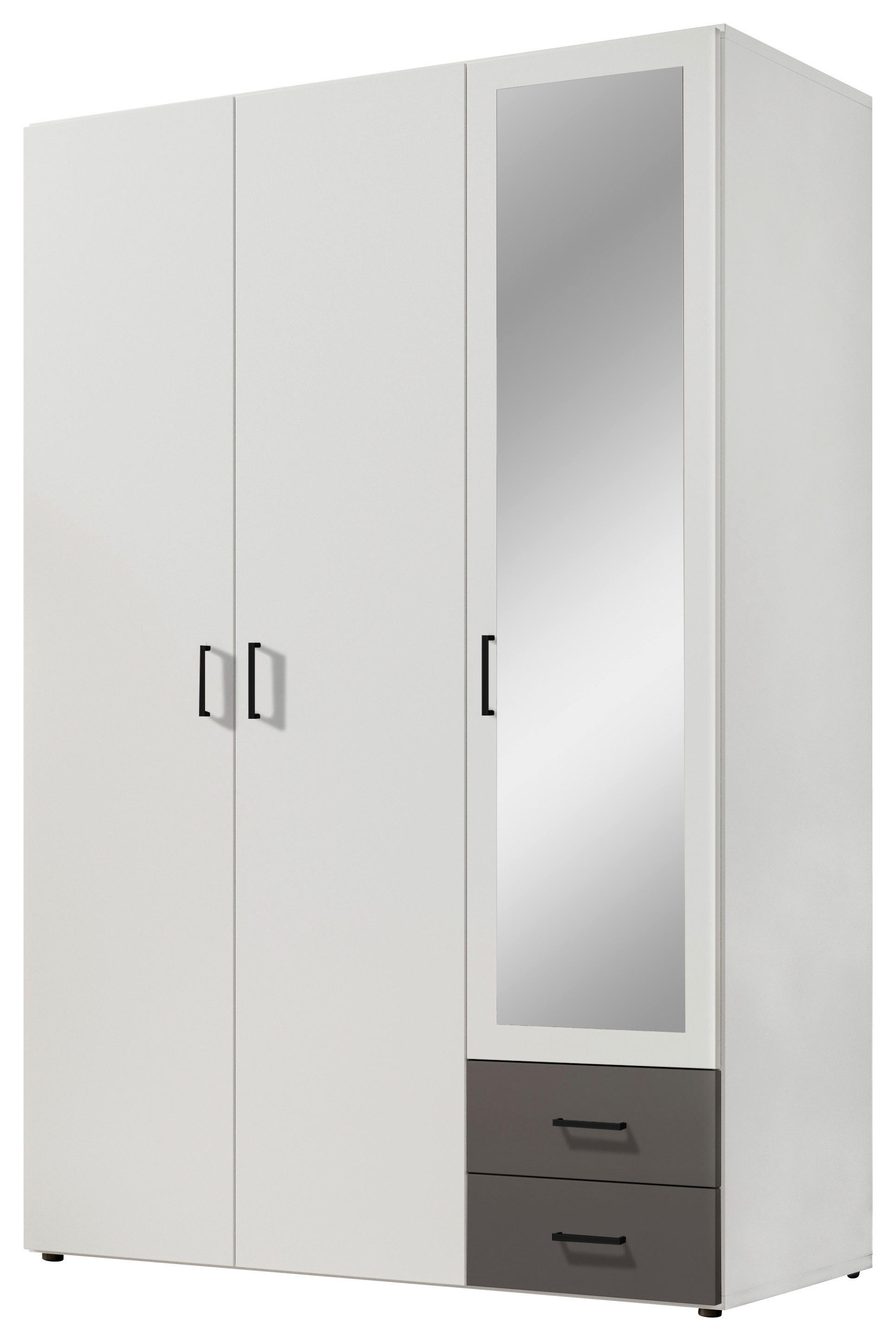 Kleiderschrank Base 3 weiß B/H/T: ca. 121x176x51 cm Base 3 - weiß/Graphit (121,00/176,00/51,00cm)