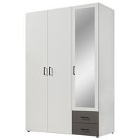 Kleiderschrank Base 3 weiß B/H/T: ca. 121x176x51 cm Base 3 - weiß/Graphit (121,00/176,00/51,00cm)