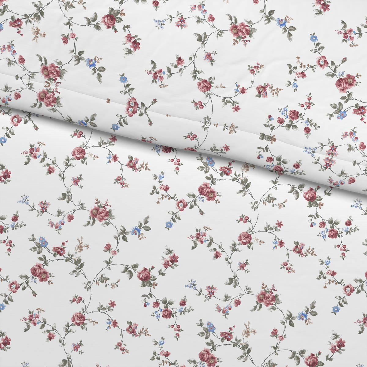 Baumwoll Bettwäsche Florina Renforce Florina - weiß/rot (200,00/200,00cm)