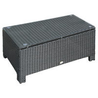 Outsunny Beistelltisch schwarz Glas B/H/L: ca. 50x85x39 cm Beistelltisch - schwarz (39,00/50,00/85,00cm) - Outsunny