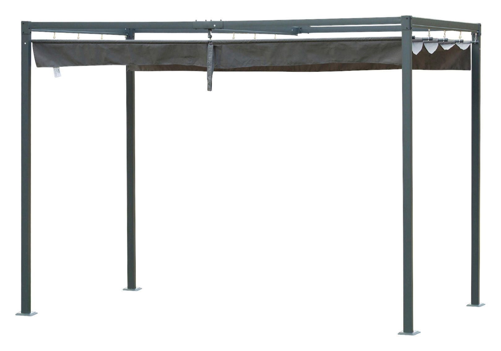 Outsunny Pergola grau Metall B/L: ca. 206x290 cm Pergola - grau (206,00/290,00cm) - Outsunny