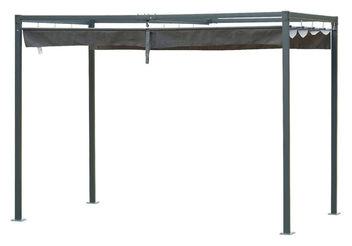 Outsunny Pergola grau Metall B/L: ca. 206x290 cm Pergola - grau (206,00/290,00cm) - Outsunny