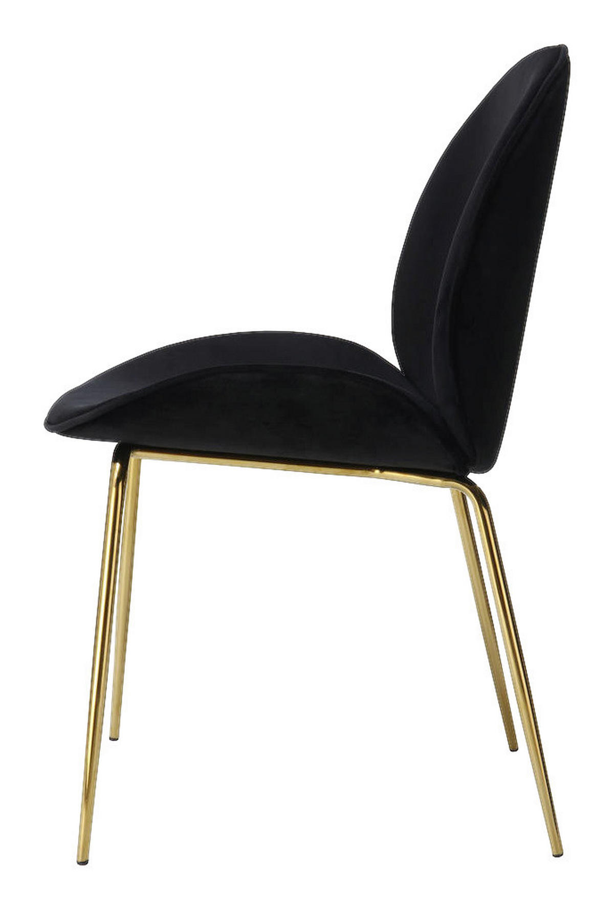 Stuhl Charlize 100 2er schwarz Microfaser B/H/T: ca. 48x87x59 cm Charlize 100 2er - messing/schwarz (48,00/87,00/59,00cm) - 360 Living