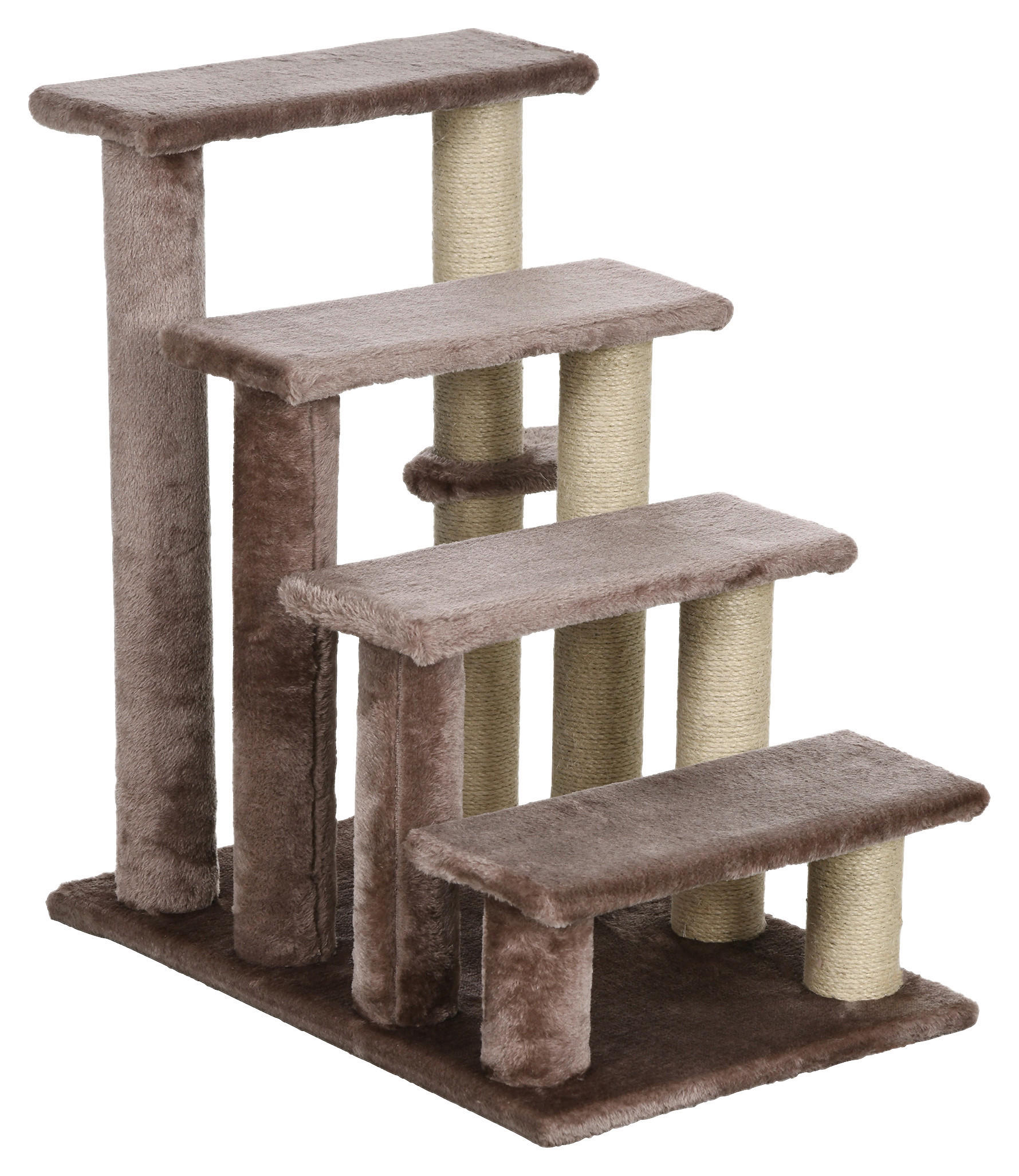 PawHut Katzentreppe braun Stoff B/H/L: ca. 40x64x60 cm Katzentreppe - braun (60,00/40,00/64,00cm) - PawHut