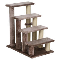 PawHut Katzentreppe braun Stoff B/H/L: ca. 40x64x60 cm Katzentreppe - braun (60,00/40,00/64,00cm) - PawHut
