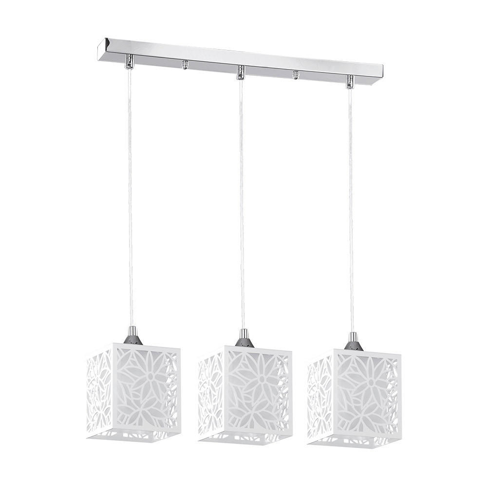 SPOT Light Pendelleuchte 8161328 weiß Chrom Metall Glas Kunststoff B/H/T: ca. 53x125x13 cm E27 3 Brennstellen Anika - weiß/Chrom (53,00/125,00/13,00cm) - SPOT Light