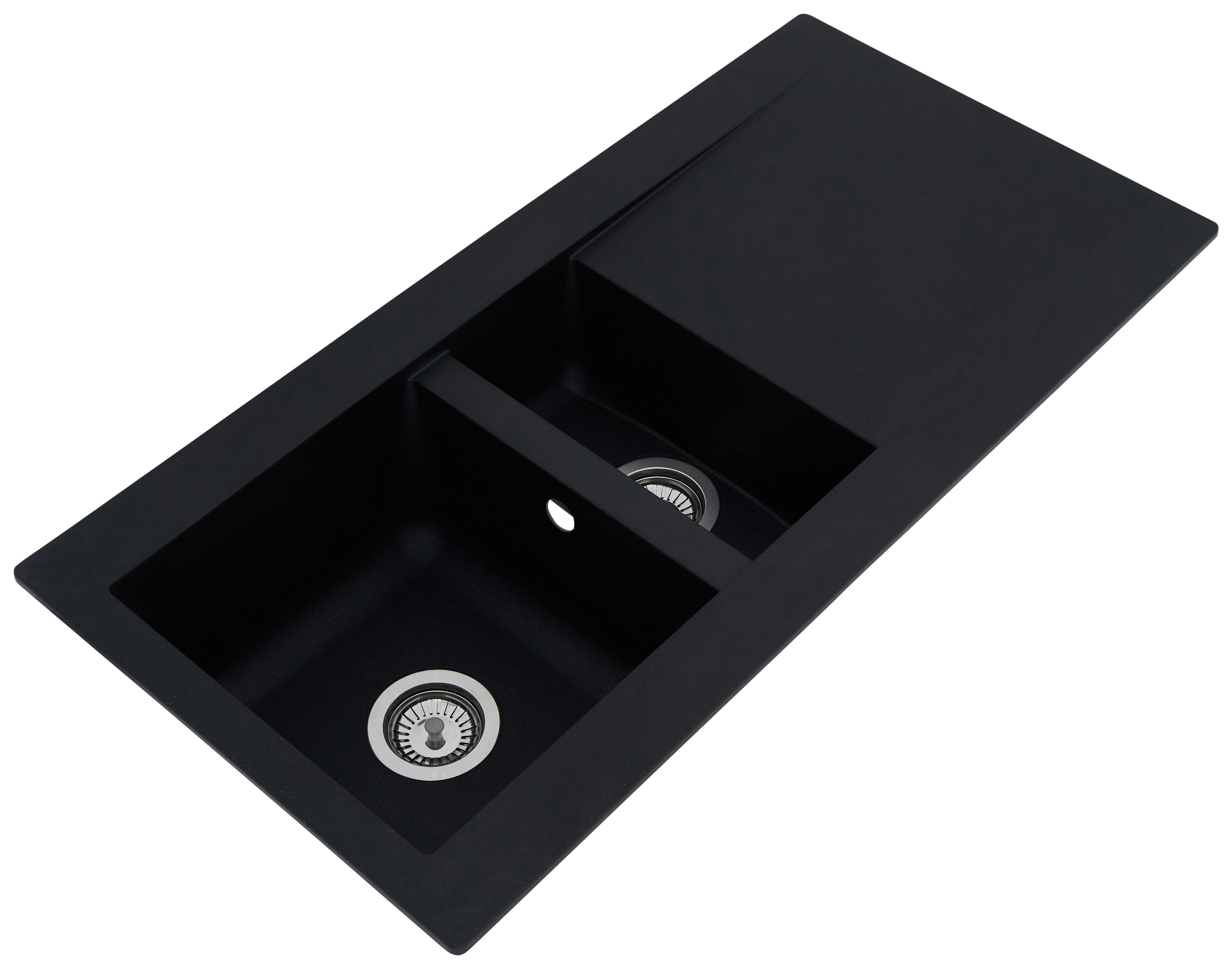 Respekta Einbauspüle Denver 1,5  100 x 50 S schwarz Mineralite B/H/T: ca. 100x20x50 cm Denver 1,5  100 x 50 S - schwarz (100,00/20,00/50,00cm) - Respekta