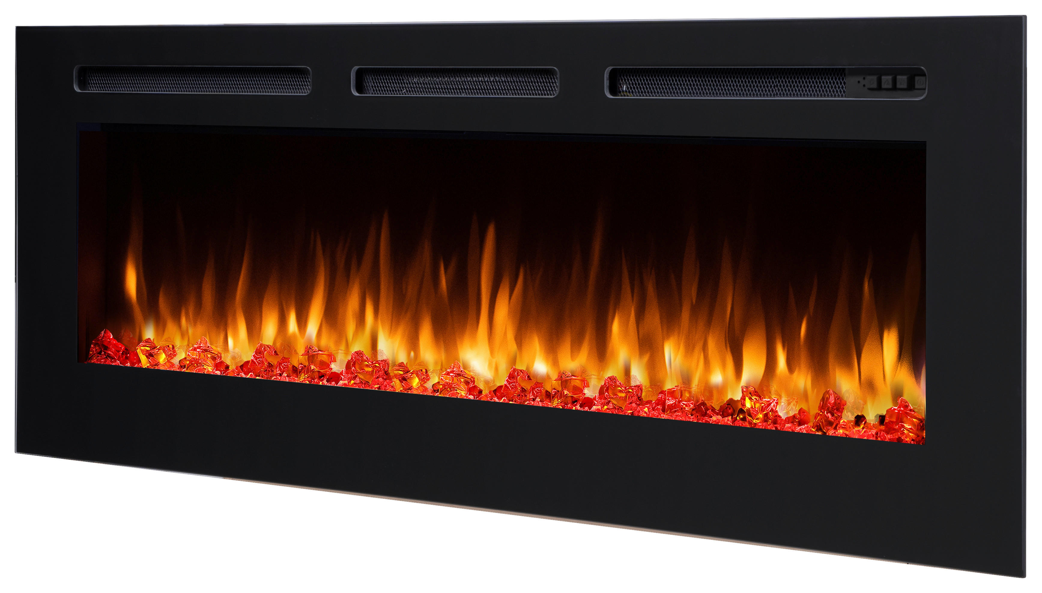 Balderia Einbaukamin Fiamma 60" schwarz Metall B/H/T: ca. 153x14,5x51,5 cm ca. 2000 W Elekt.-Kamin Fiamma 60" EF174D - schwarz (153,00/14,50/51,50cm) - Balderia