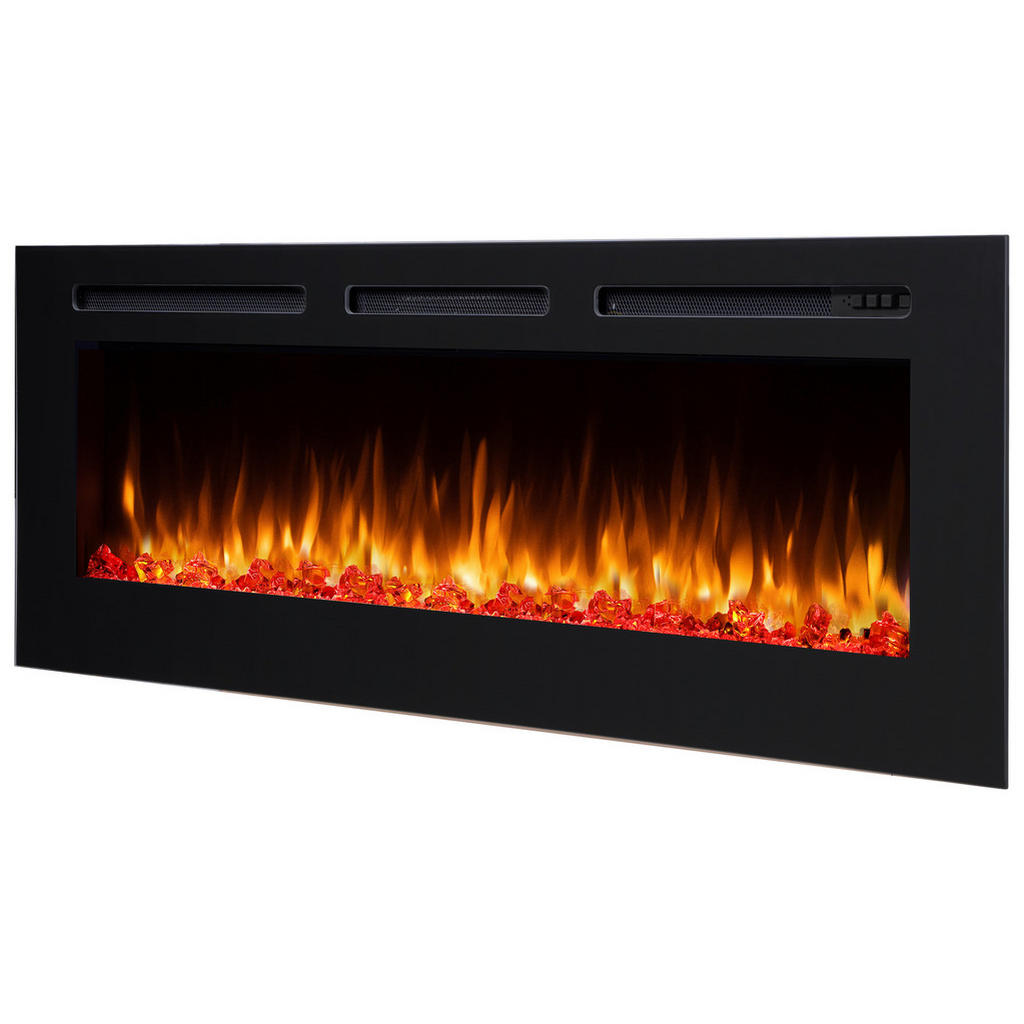 Richen Elektrokamin Wandeinbau EF174D 2000 W, LED-Beleuchtung, 3-D Flammeneffekt, Fernbedienung