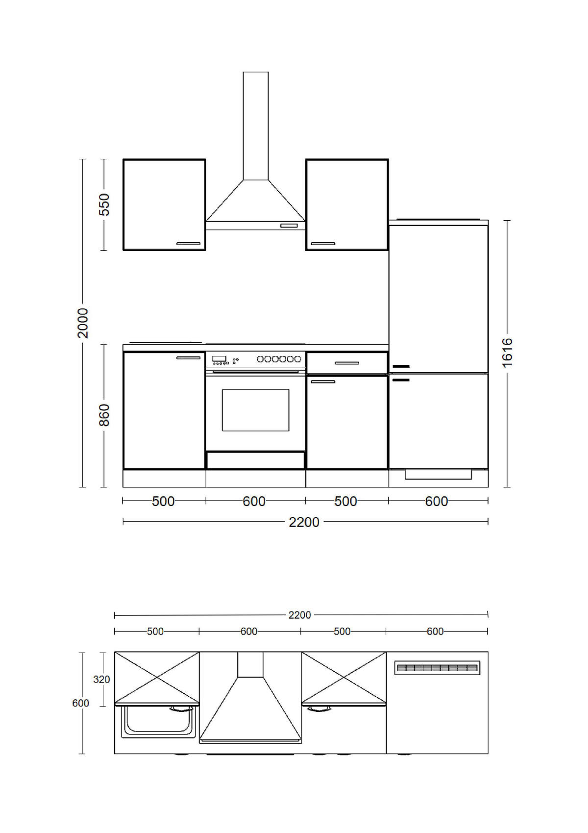 Küchenblock Valero weiß Hochglanz B/H/T: ca. 220x200x60 cm Valero - Eiche/weiß (220,00/200,00/60,00cm) - Flex-Well