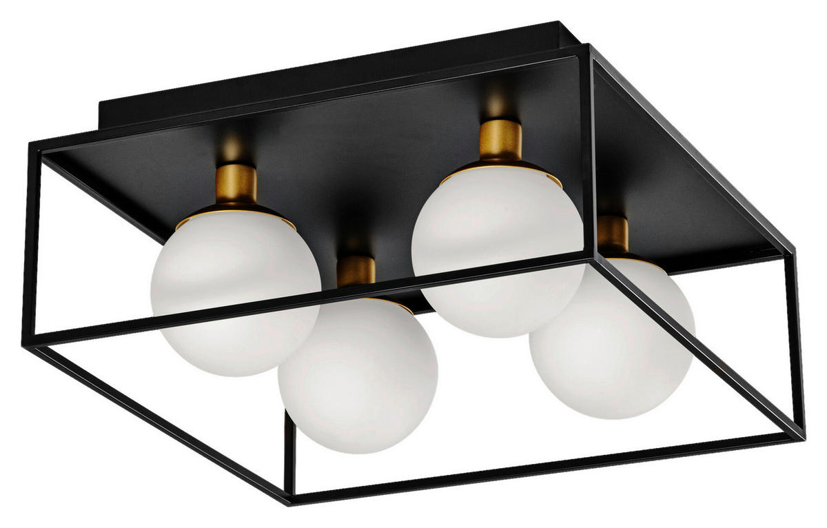 LEDVANCE Badezimmer-Deckenleuchte Square 756960 schwarz weiß Metall Glas B/H/L: ca. 35x15,5x35 cm Decor Square - weiß/schwarz (35,00/35,00/15,50cm) - LEDVANCE