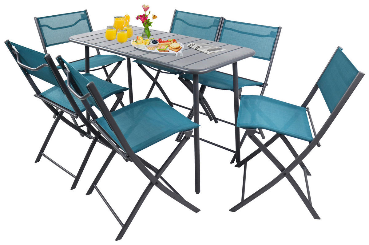 VCM Gartensitzgruppe Sumila türkis Textilene B/H/L: ca. 45x79x46 cm Sumila - türkis (46,00/45,00/79,00cm) - VCM