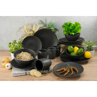 CreaTable Kombiservice Soft Touch mattschwarz Steinzeug 16 tlg. Soft Touch - mattschwarz - CreaTable