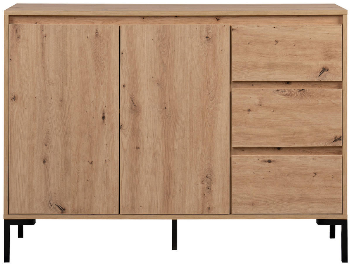 Kommode Korsika Eiche Artisan Nachbildung B/H/T: ca. 120x87x40 cm Korsika - Eiche (120,00/87,00/40,00cm)